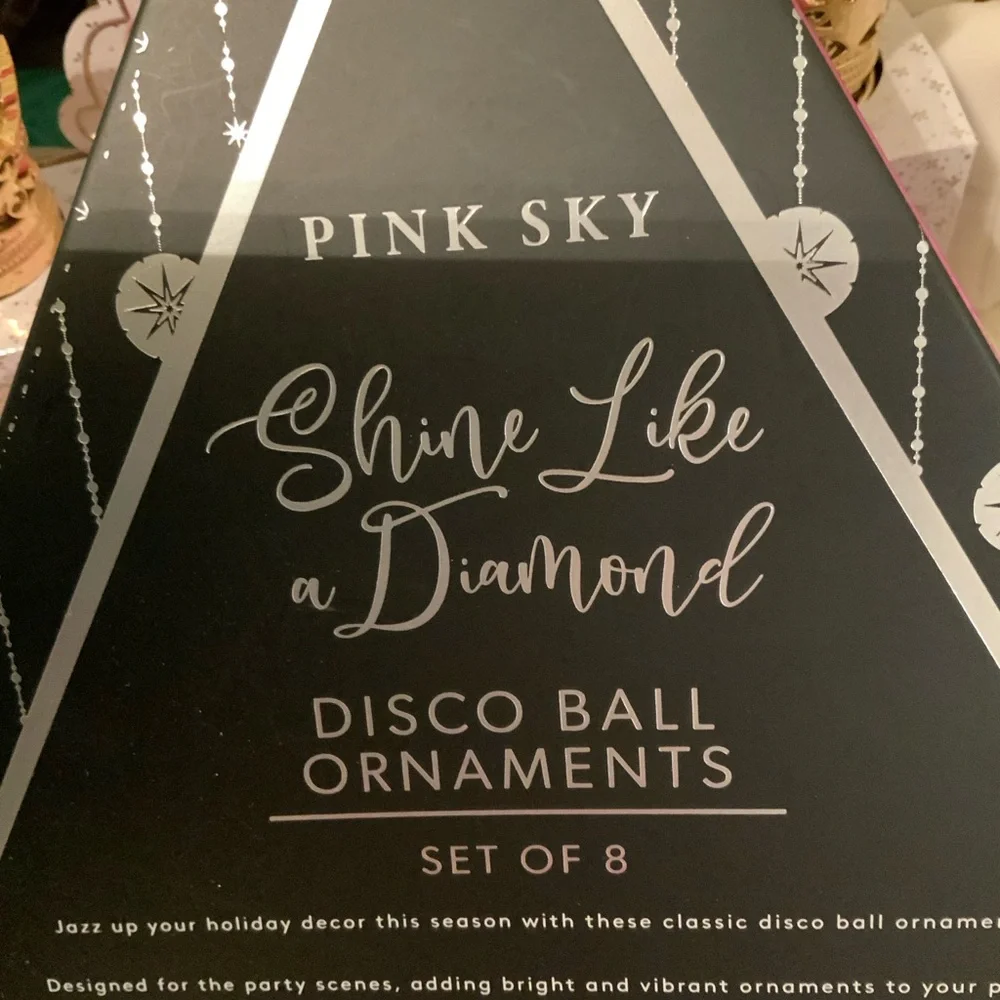 Pink Sky Disco Ball Ornaments - Shimmering Pink